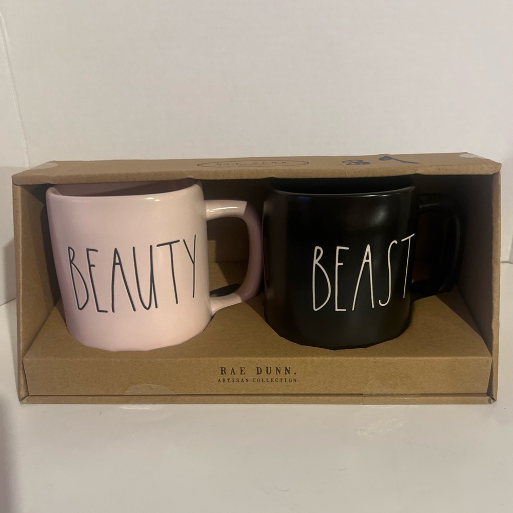 🎀Rae Dunn BEAUTY and BEAST Mug Set